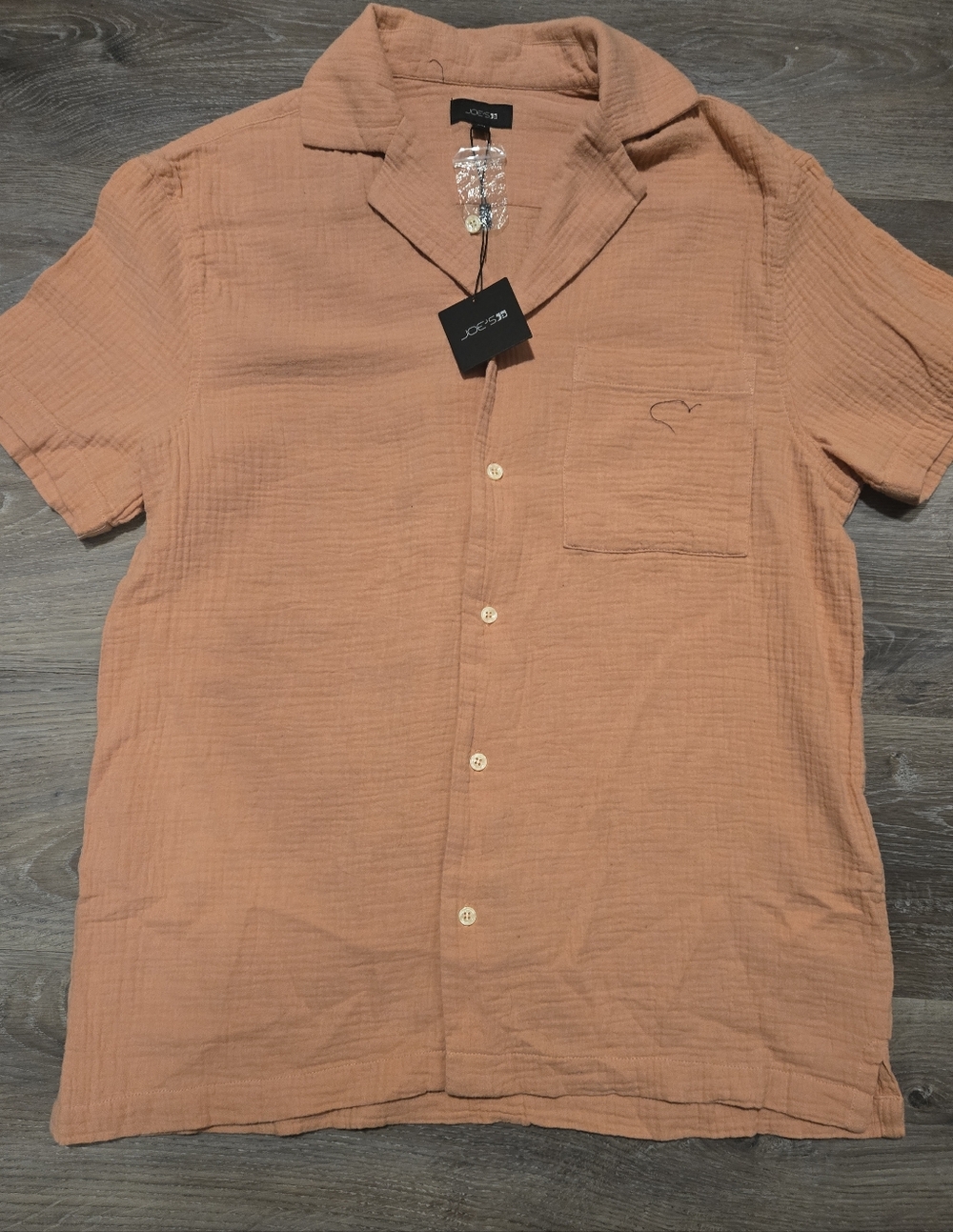 Joe’s Jeans Camp Fire Shirt Men’s Medium NWT Short Sleeve Button Up Orange